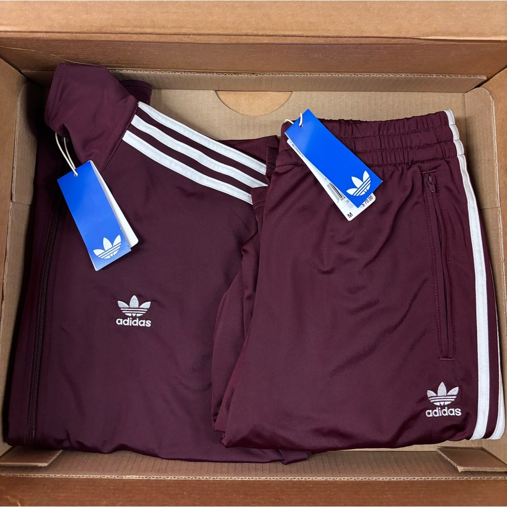 Adidas Firebird Maroon Burgundy Men’s Tracksuit Set IN4683 and IN4678 - Picture 4 of 9